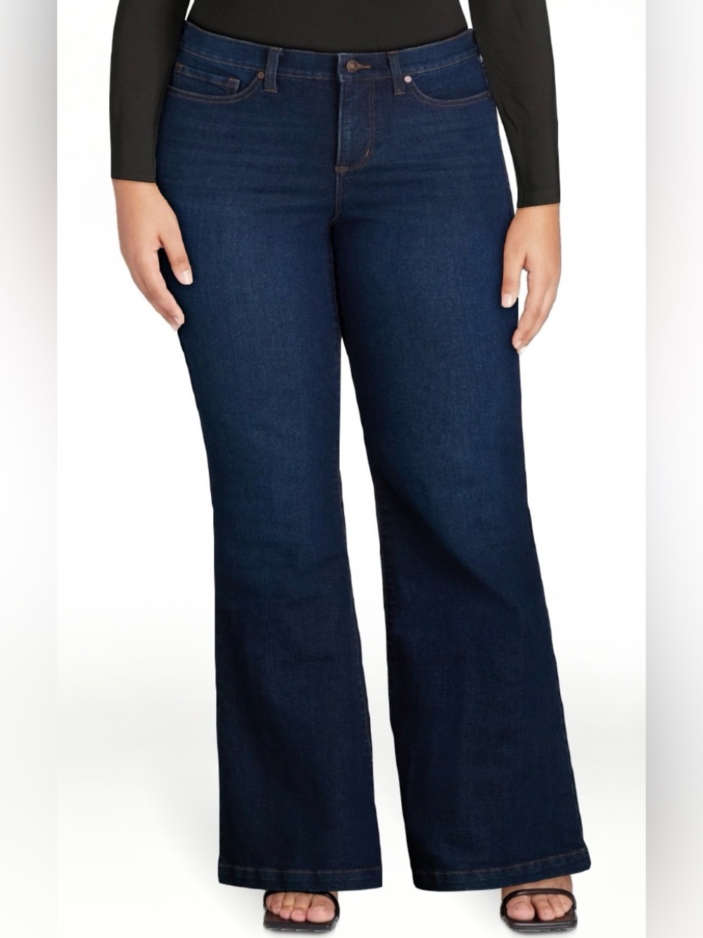 High-Rise Dark Blue Flare Jeans for Women